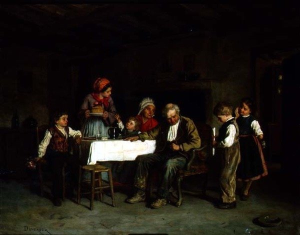 En överraskningsfest (panel) av Theophile Emmanuel Duverger
