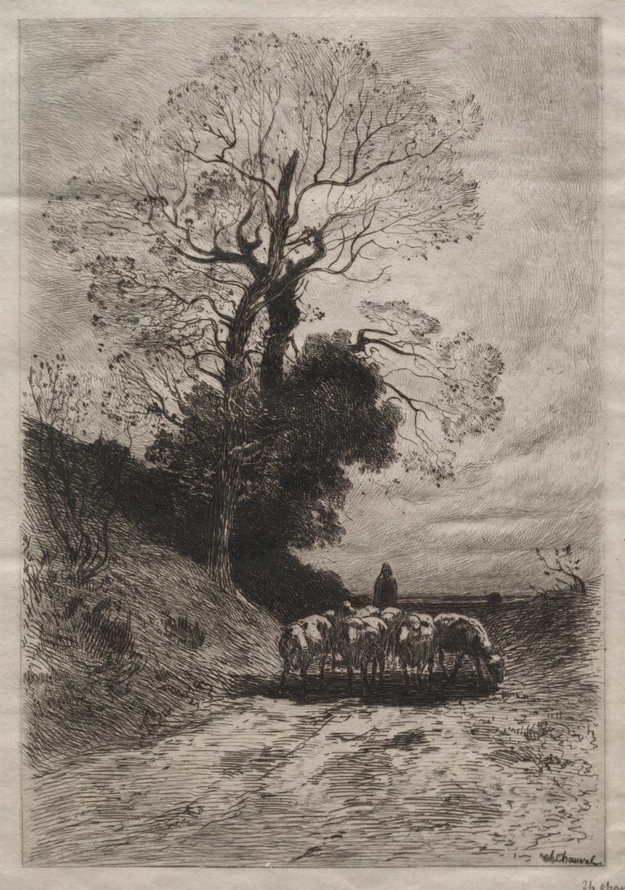 Flockens återkomst, c. 1870. av Theophile Narcisse Chauvel