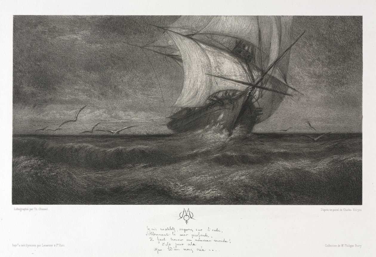 Fantomskeppet, eller på vågorna, 1872. av Theophile Narcisse Chauvel