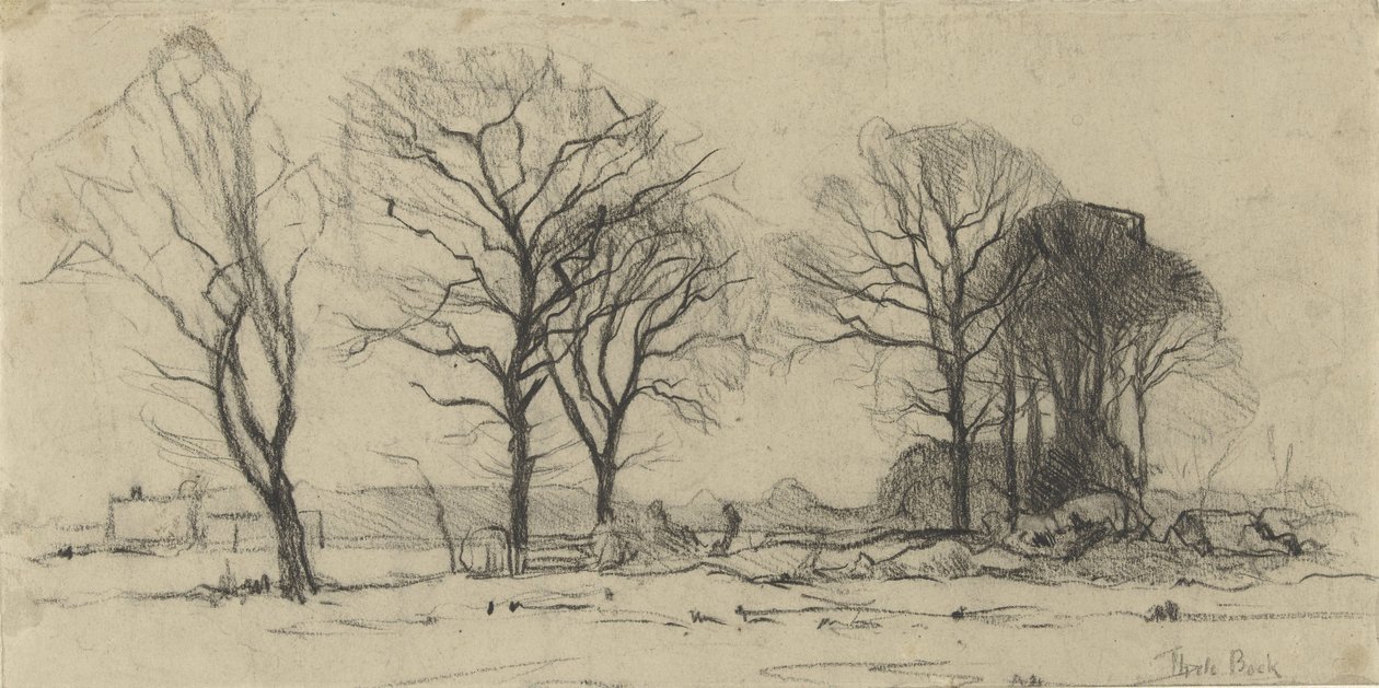 Landskap med träd av Theophile de Bock