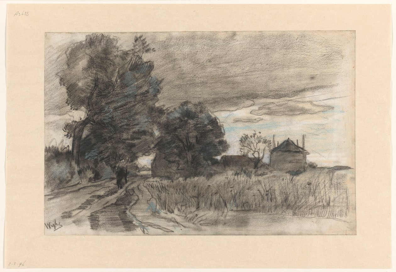 Zandweg i Wijhe under en tung himmel av Theophile de Bock