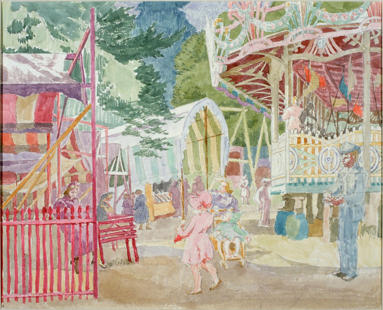 The Fair at Bath (penna och akvarell på papper (klistrad på kort)) av Therese Lessore