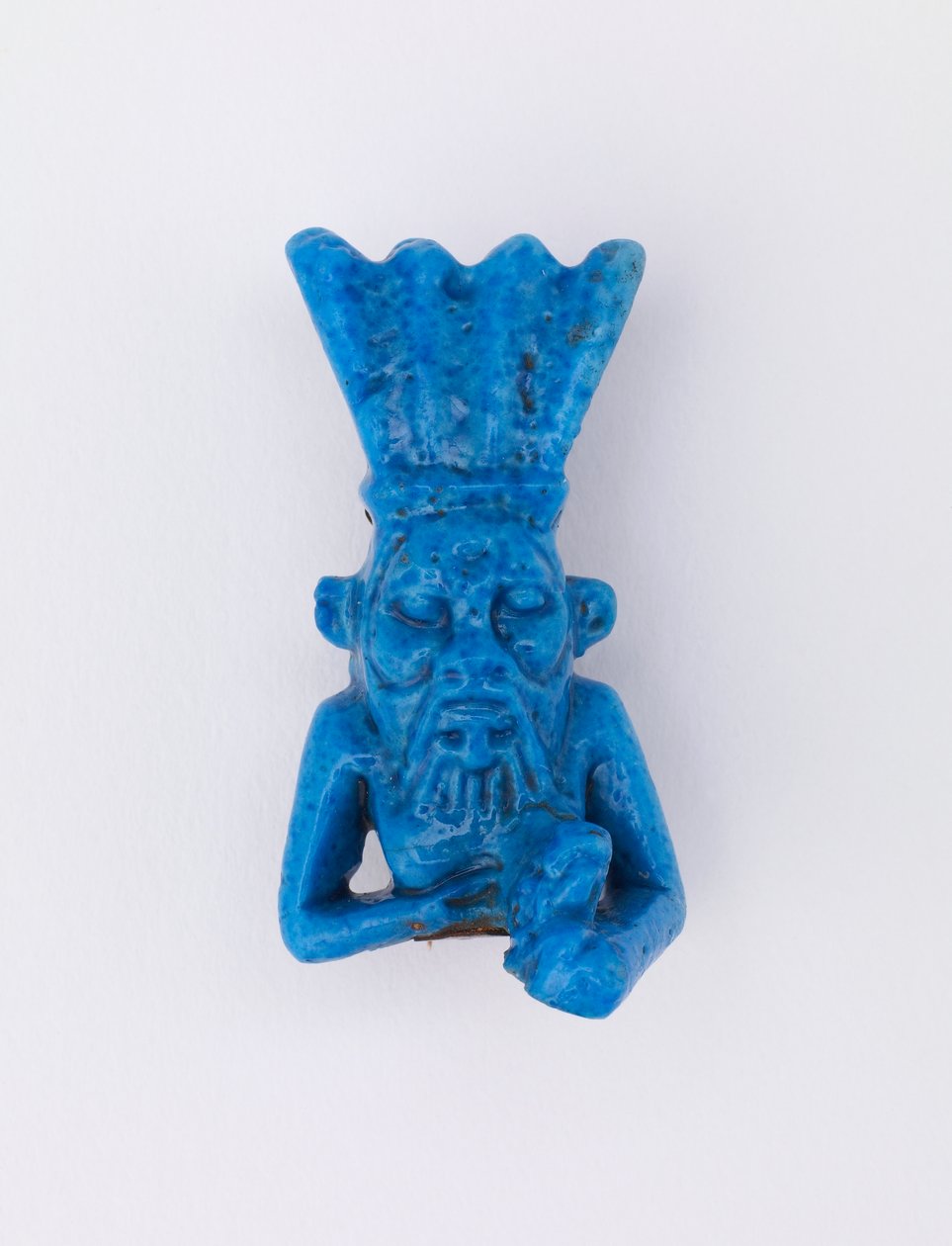 Bes, återmonterad som nål, ca 1075-656 f.Kr. eller senare glaserad fajans av Third Intermediate Period Egyptian