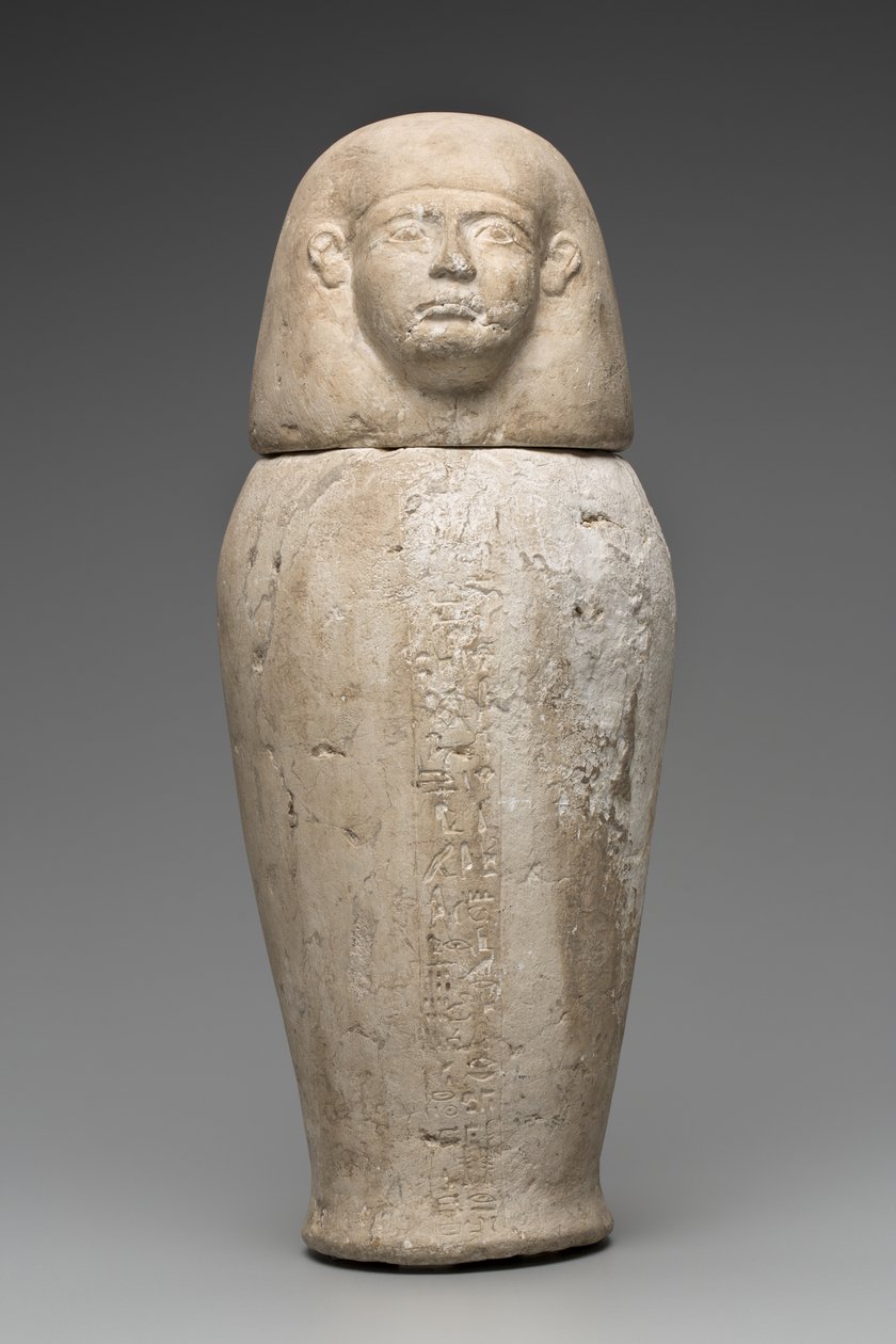 Canopic burk med manshuvud (kalksten) av Third Intermediate Period Egyptian