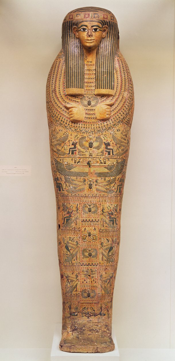 Egyptisk kista för en icke namngiven person dekorerad med rituella scener, c.1050 f.Kr. (trä) av Third Intermediate Period Egyptian