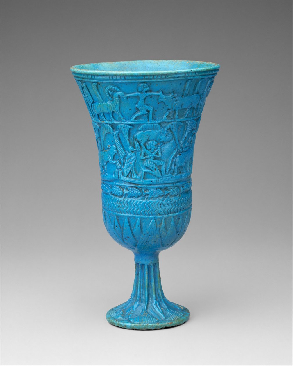 Lotiform kalk, c.945–664 f.Kr. (fajans) av Third Intermediate Period Egyptian
