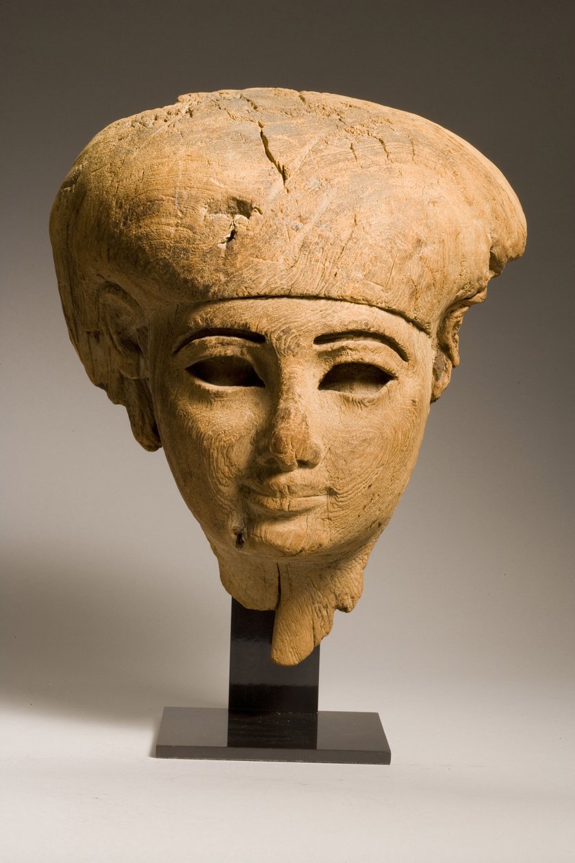 Mumiemask, tidigt 1:a årtusendet f.Kr. (trä) av Third Intermediate Period Egyptian