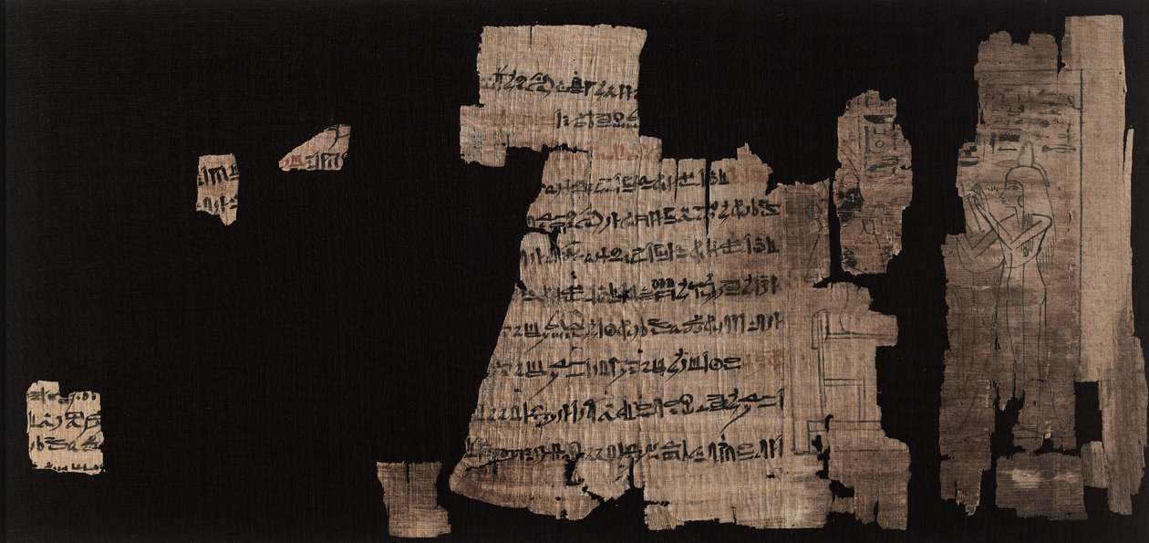 Ark med hieratisk inskription om Neskhonsu, sångaren av den store guden Amun av Third Intermediate Period Egyptian