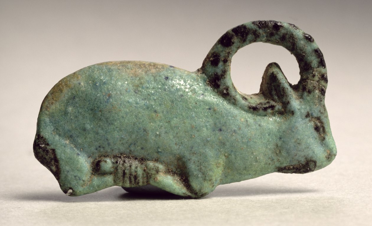 Trussed ibex foundation deposit (fajans) av Third Intermediate Period Egyptian