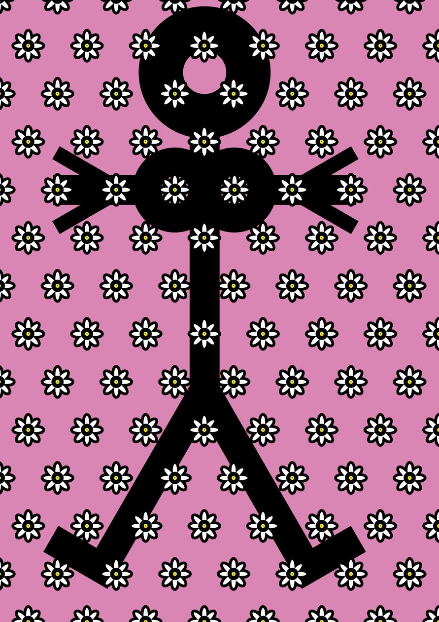 Kvinna med blomikoner, 2006 av Thisisnotme Thisisnotme