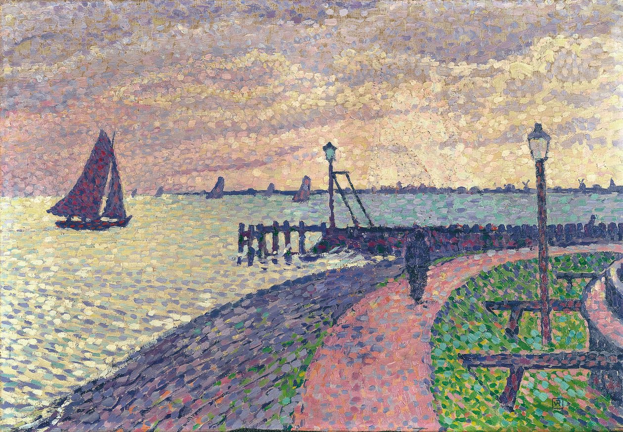 Ingång till Volendams hamn av Théo van Rysselberghe
