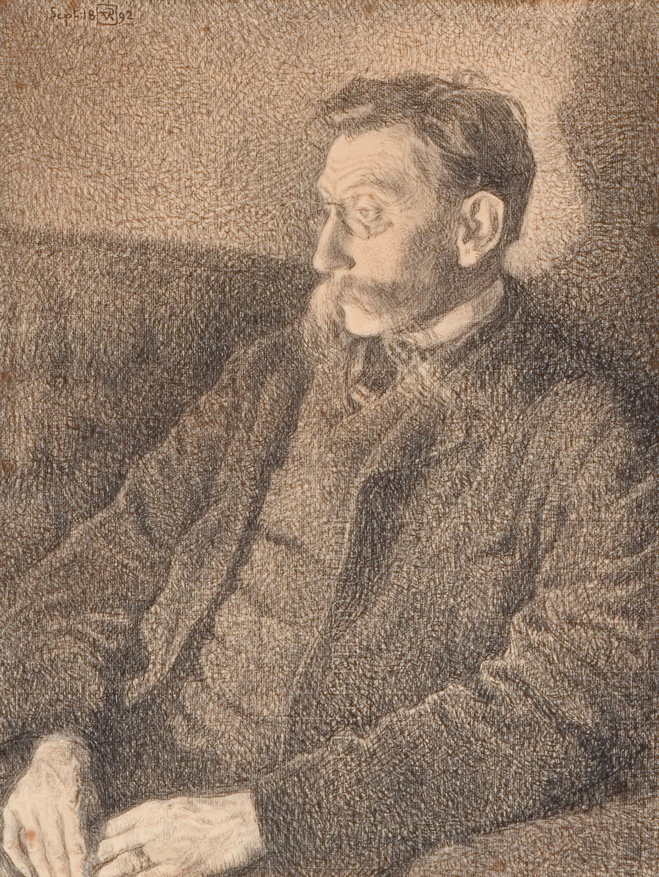 Porträtt av Emile Verhaeren, 1892 av Théo van Rysselberghe