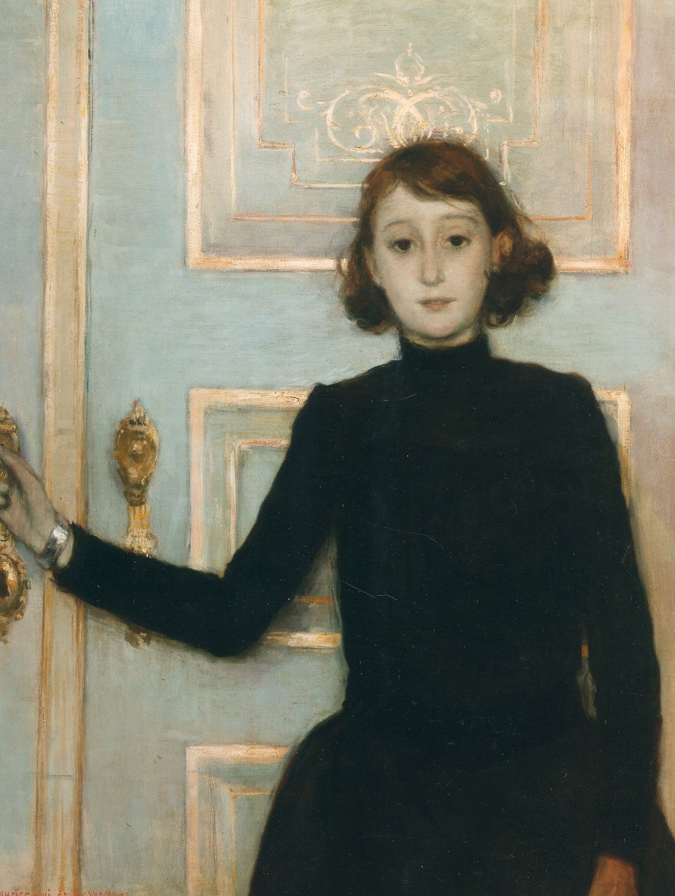 Porträtt av Marguerite van Mons, 1886. av Théo van Rysselberghe
