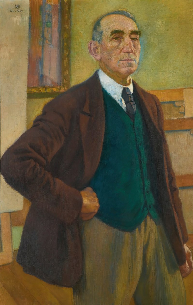 Självporträtt i en grön väst, 1924. av Théo van Rysselberghe
