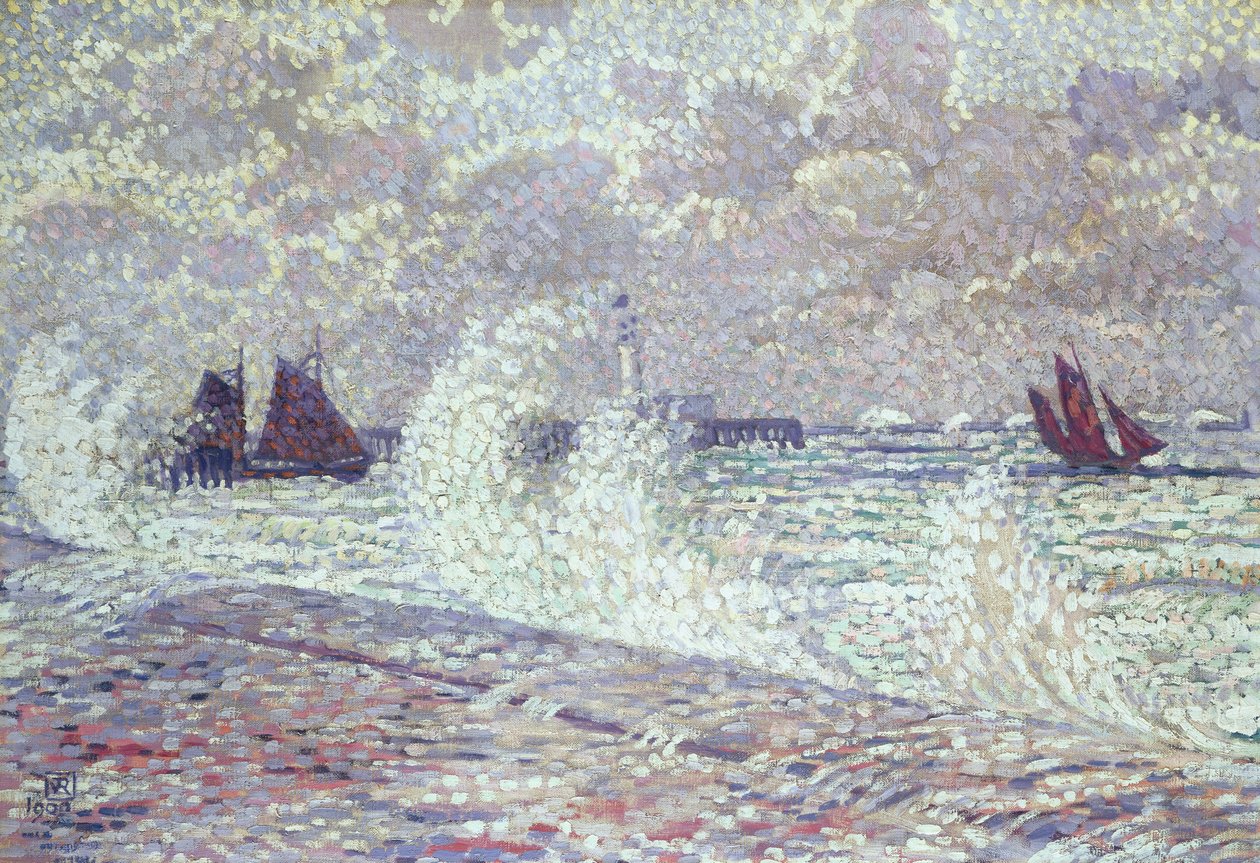 Havet under dagjämningen, Boulogne-sur-Mer, 1900 av Théo van Rysselberghe