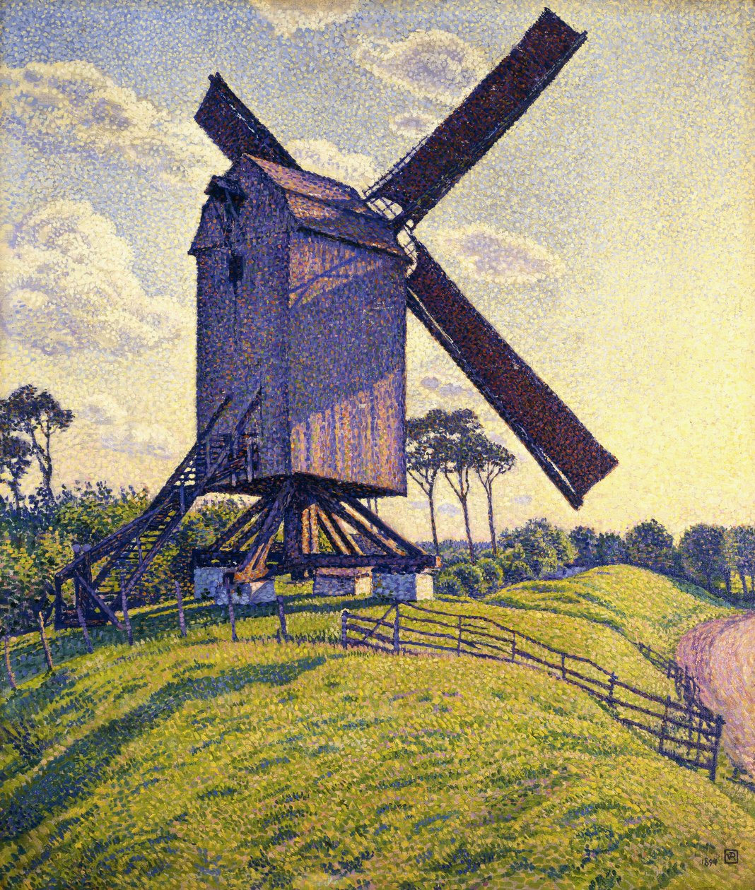 Väderkvarn i Flandern; Bruk i Flandern, 1894 av Théo van Rysselberghe