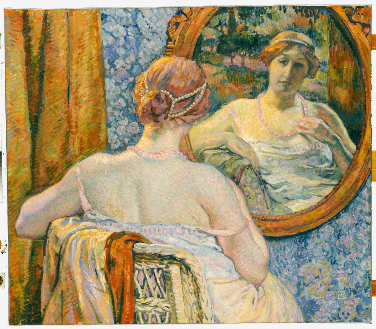 Kvinna i en spegel, 1907 av Théo van Rysselberghe