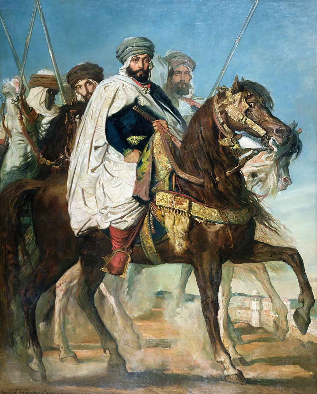 Ali Ben Ahmed, den sidste kalif af Konstantin, med sit følge uden for Konstantin, 1845 sverige av Théodore Chassériau