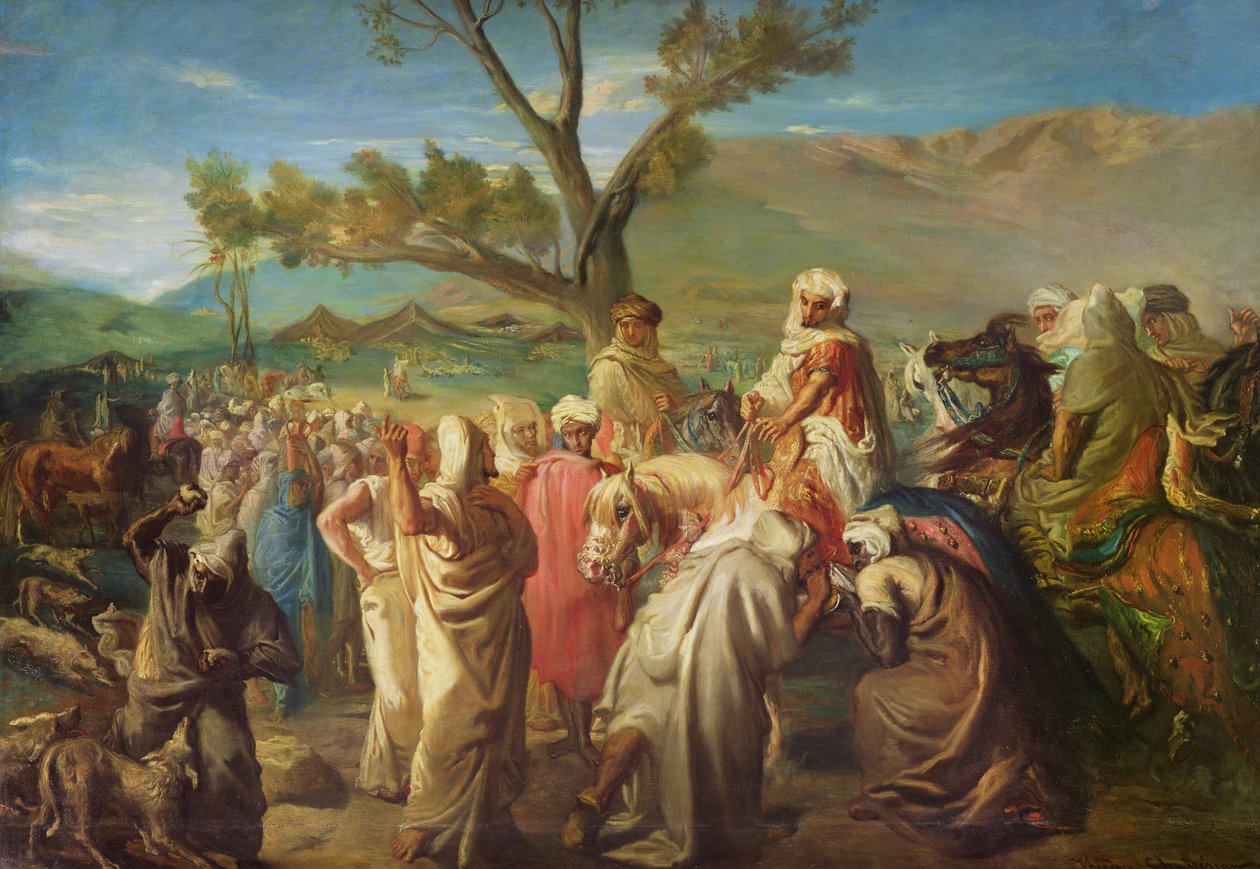 Caid besöker en Douar, 1849, av Théodore Chassériau