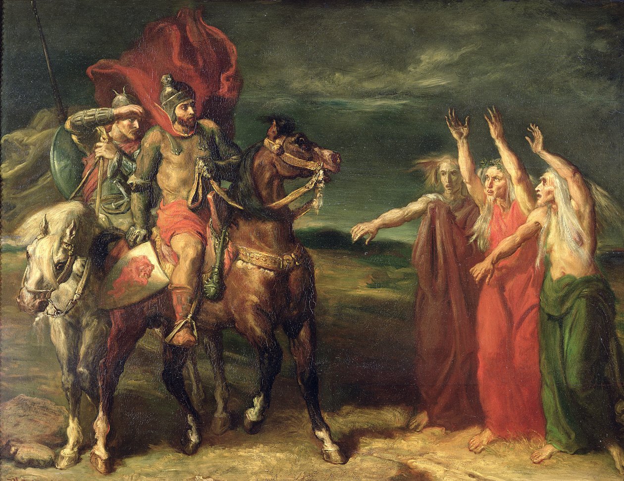 Macbeth och de tre häxorna, 1855 av Théodore Chassériau