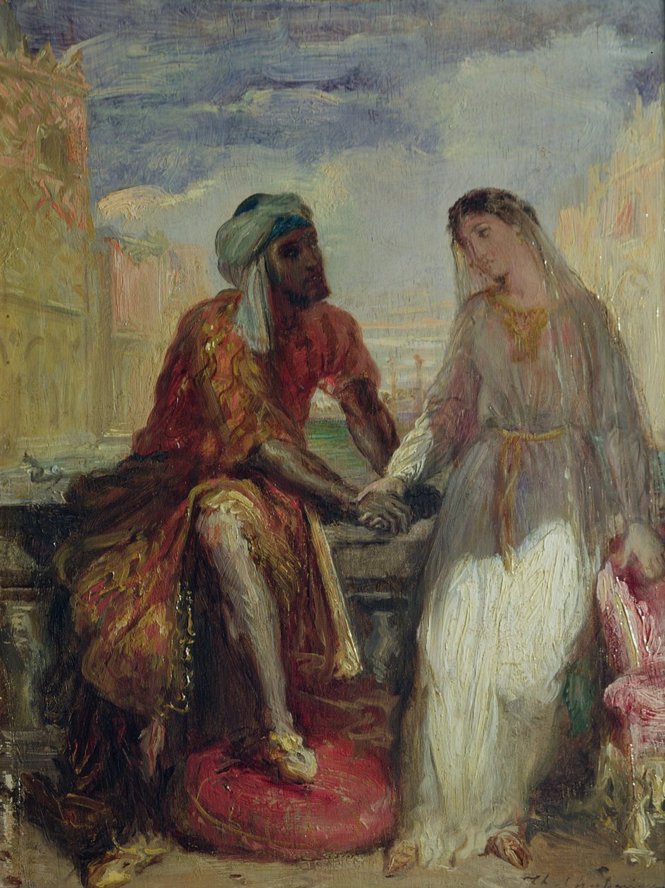 Othello och Desdemona i Venedig, 1850 av Théodore Chassériau