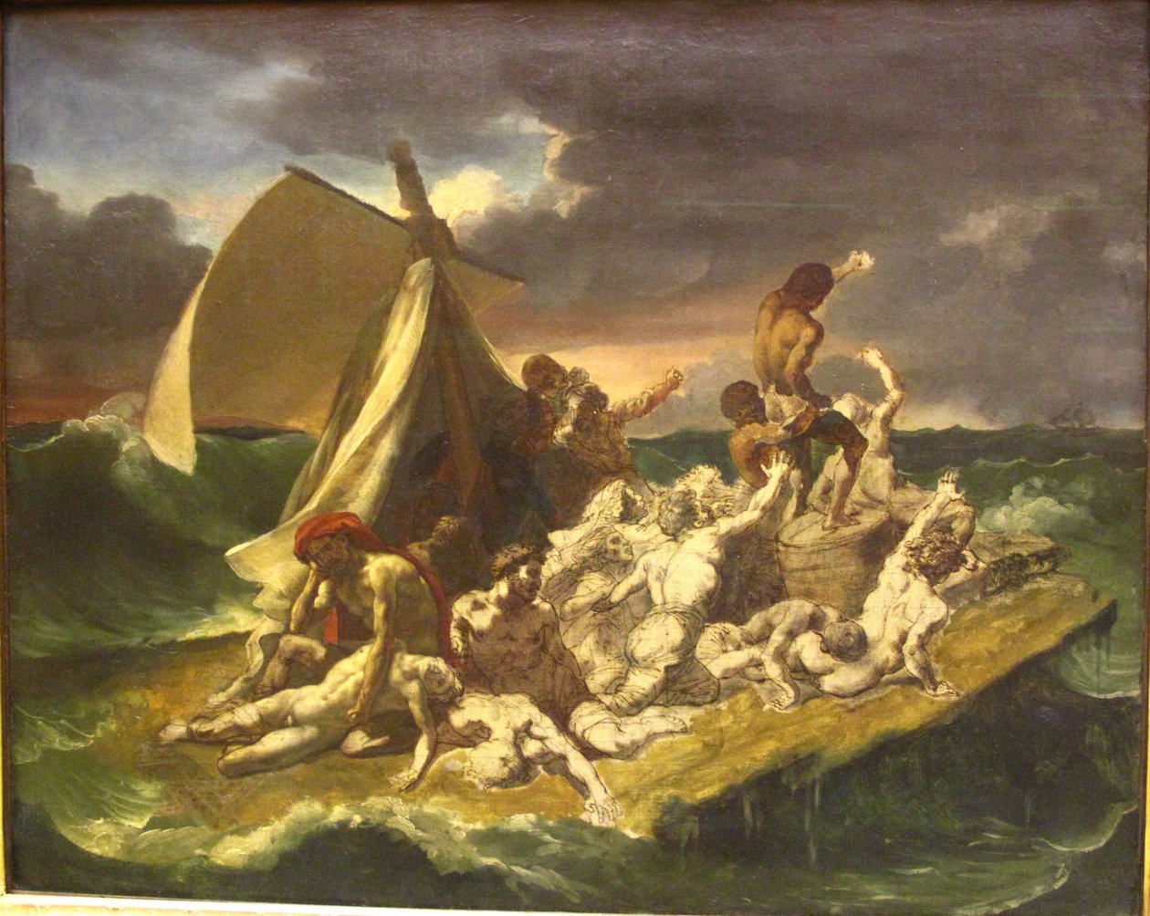 Skiss över Medusas flotta av Theodore Gericault