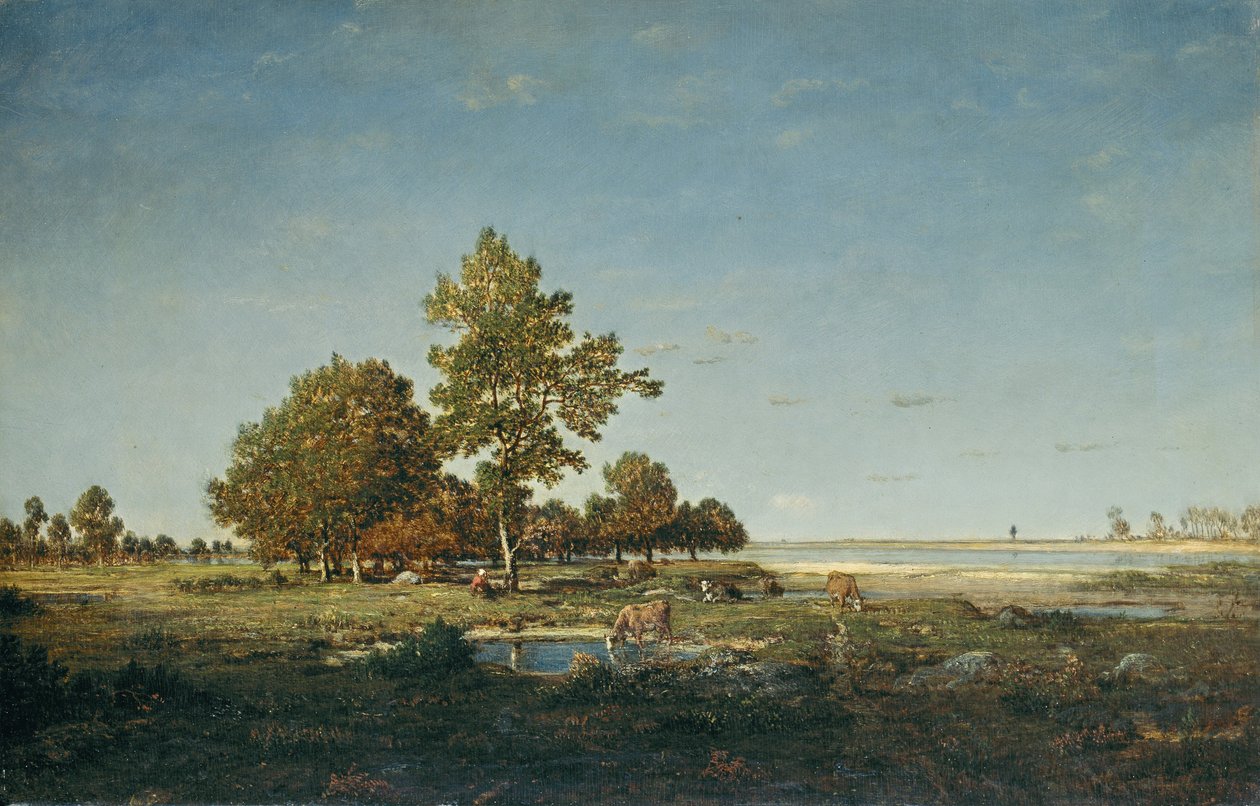 Landscape with a clump of trees av Pierre Etienne Theodore Rousseau