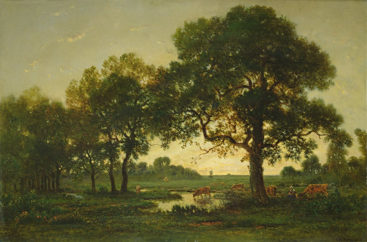Dammen Oaks av Pierre Etienne Theodore Rousseau