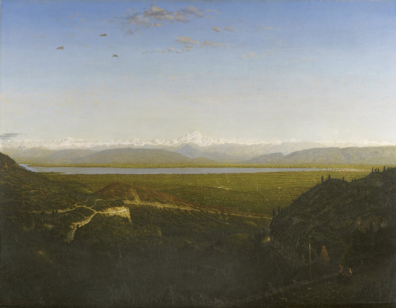 Utsikt över Mont Blanc, sett från La Faucille, c.1865 av Pierre Etienne Theodore Rousseau