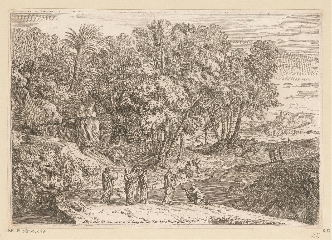 Arkadiskt landskap med Kristus och den kanaaneiska kvinnan Suite de Paysages (serietitel) av Théodore