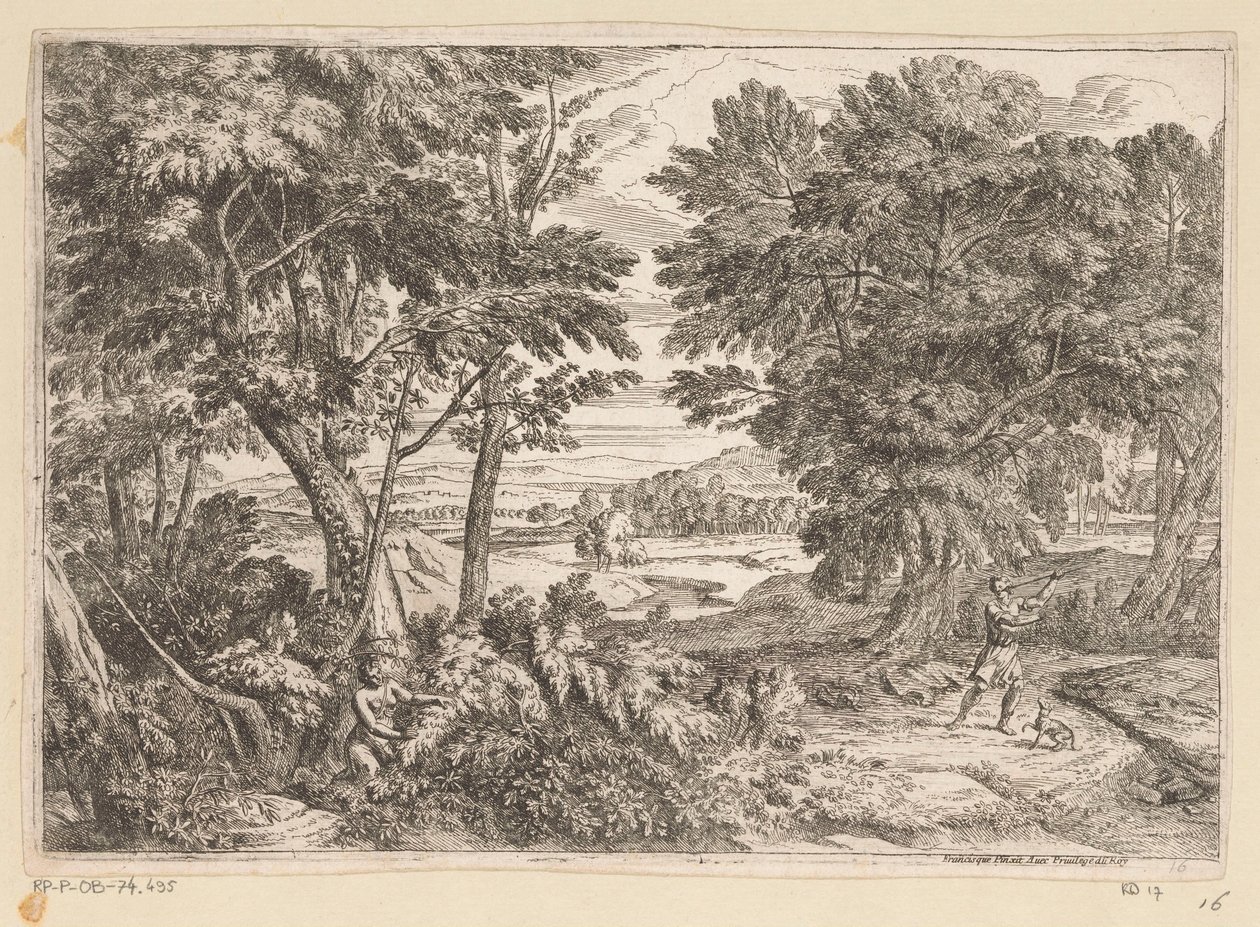 Arkadiskt landskap med Kephalos och Prokris Suite de Paysages (serietitel) av Théodore