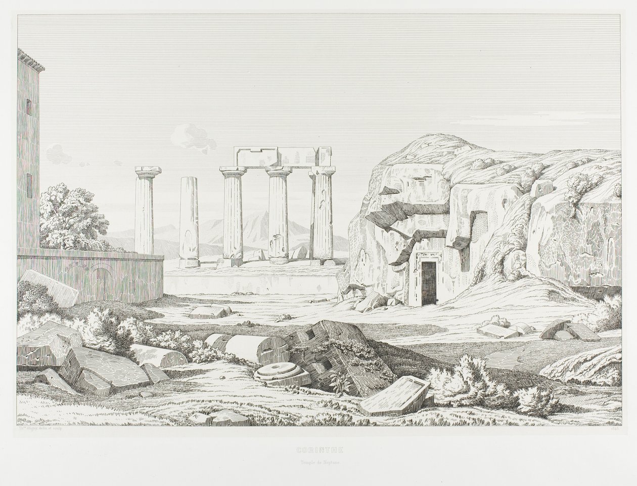 Korinth: Neptunus tempel av Théodore Caruelle d