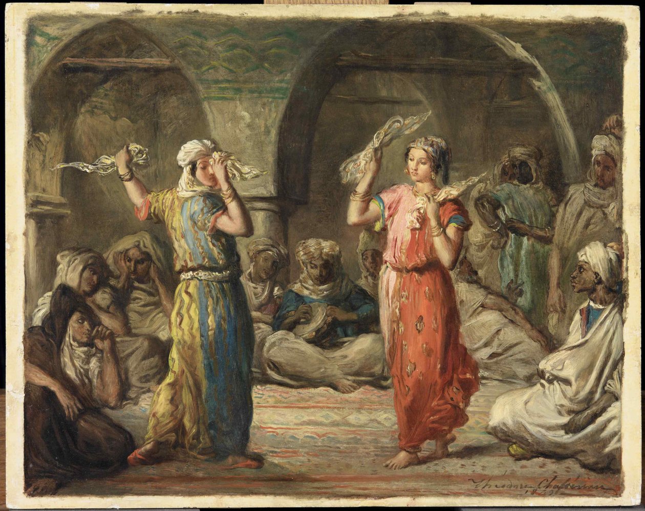 algeriska dansare. Näsduksdansen, 1849. av Théodore Chassériau