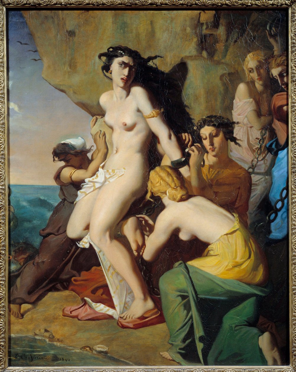 Andromede fäst vid klippan av Nereides, målning av Theodore Chasseriau (1819-1856) av Théodore Chassériau