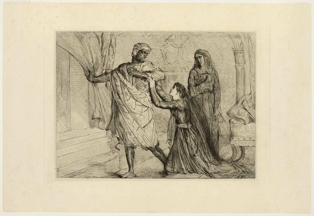 Bort!, tallrik sju från Othello av Théodore Chassériau