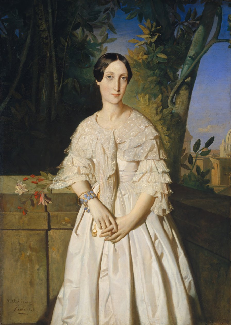 Grevinnan av La Tour-Maubourg Marie-Louise-Charlotte-Gabrielle Thomas de Pange..., 1841. av Théodore Chassériau