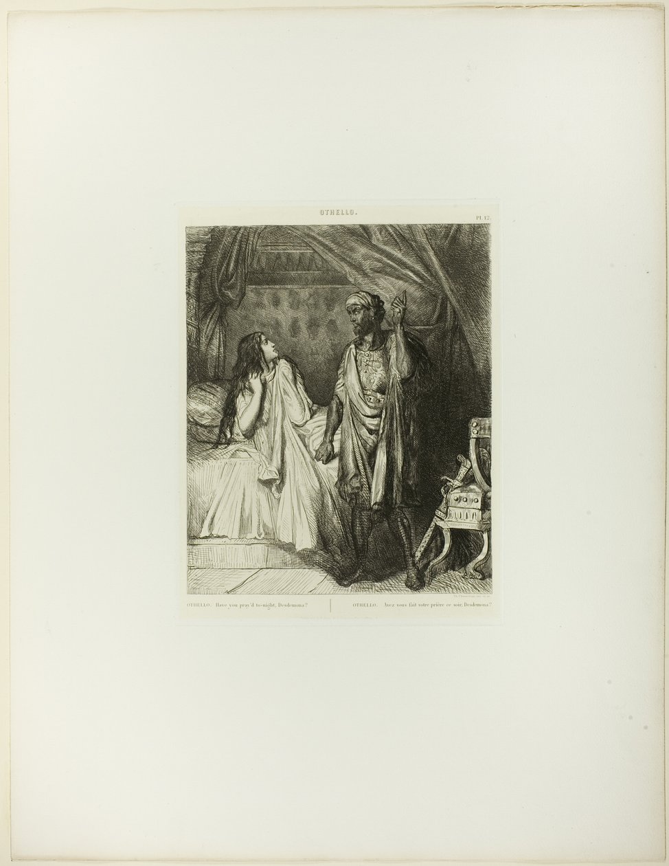 Har du bett i kväll, Desdemona, platta tolv från Othello av Théodore Chassériau