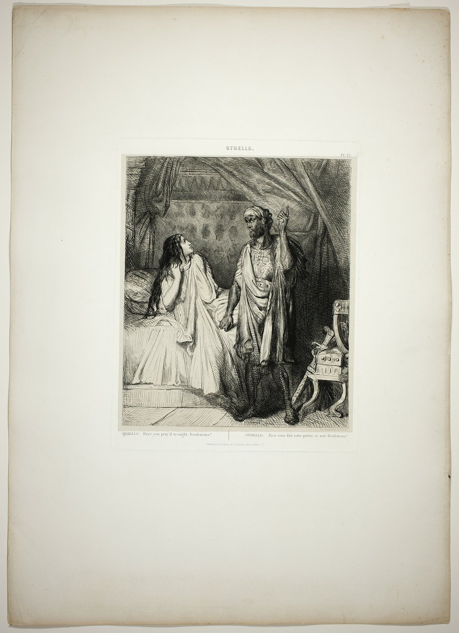 Har du bett i kväll, Desdemona, platta tolv från Othello av Théodore Chassériau