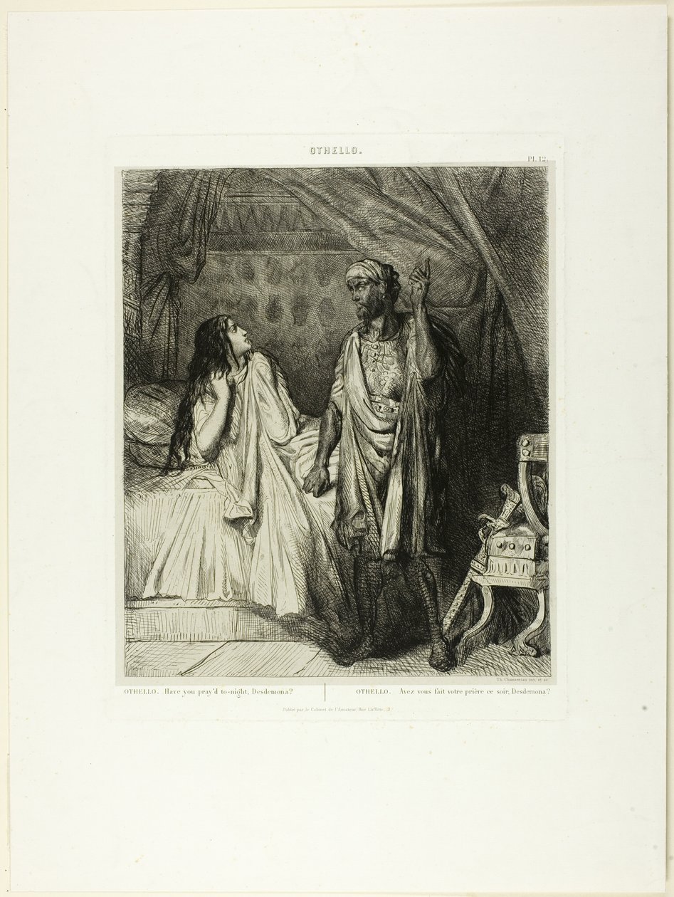 Har du bett i kväll, Desdemona, platta tolv från Othello av Théodore Chassériau