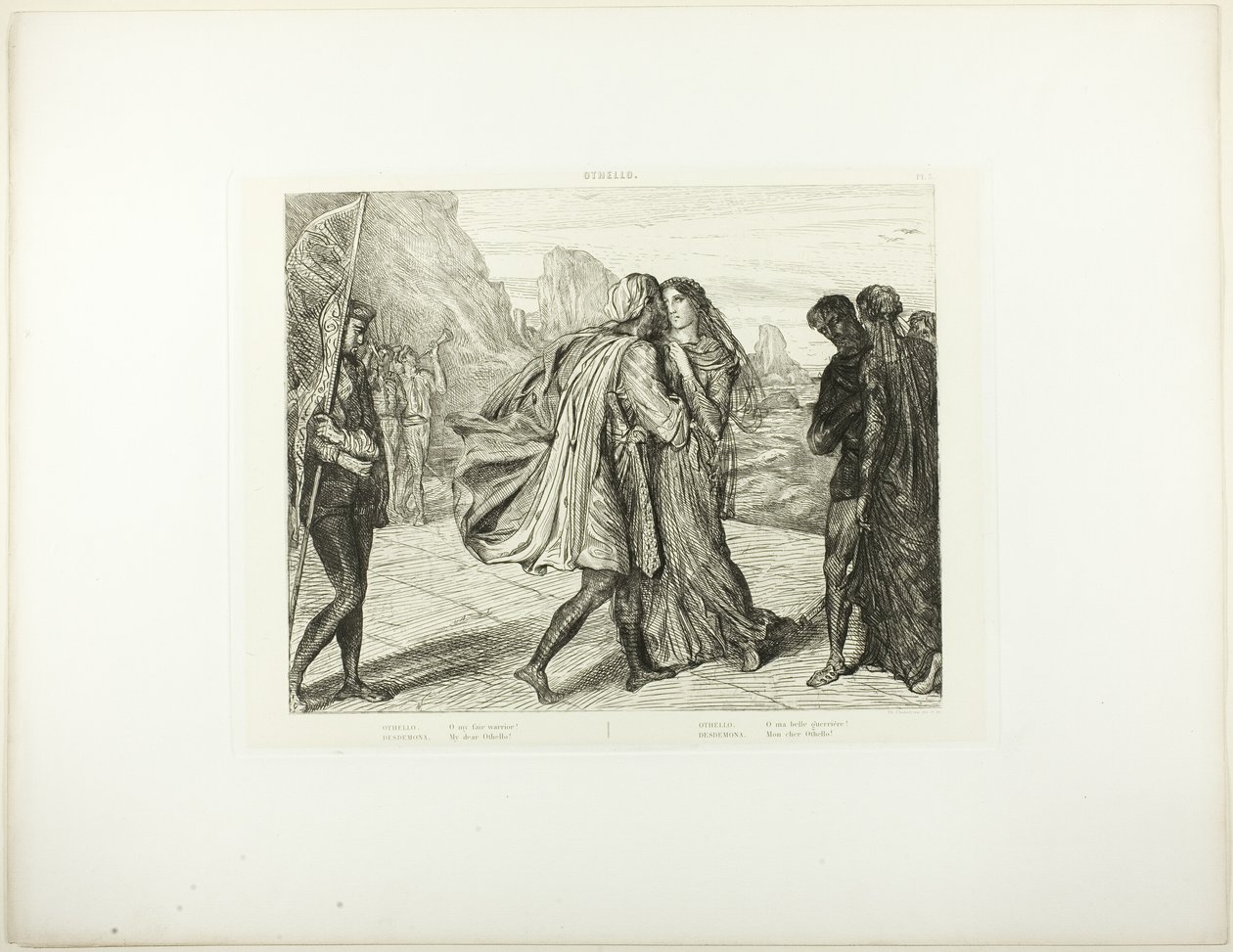 O My Fair Warrior!, plattan 5 (akt 2, scen 1) från Othello av Théodore Chassériau