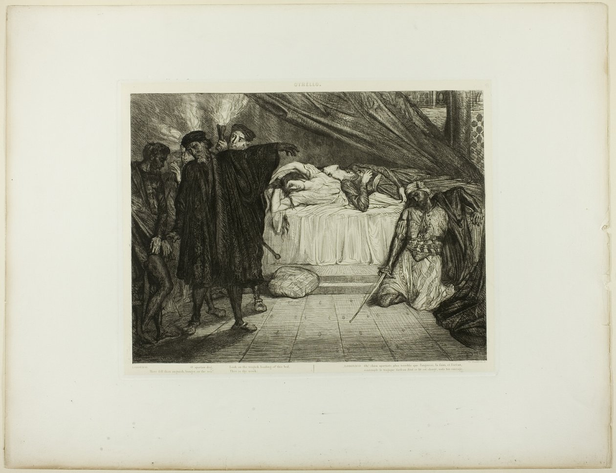 O spartansk hund, tallrik femton från Othello av Théodore Chassériau
