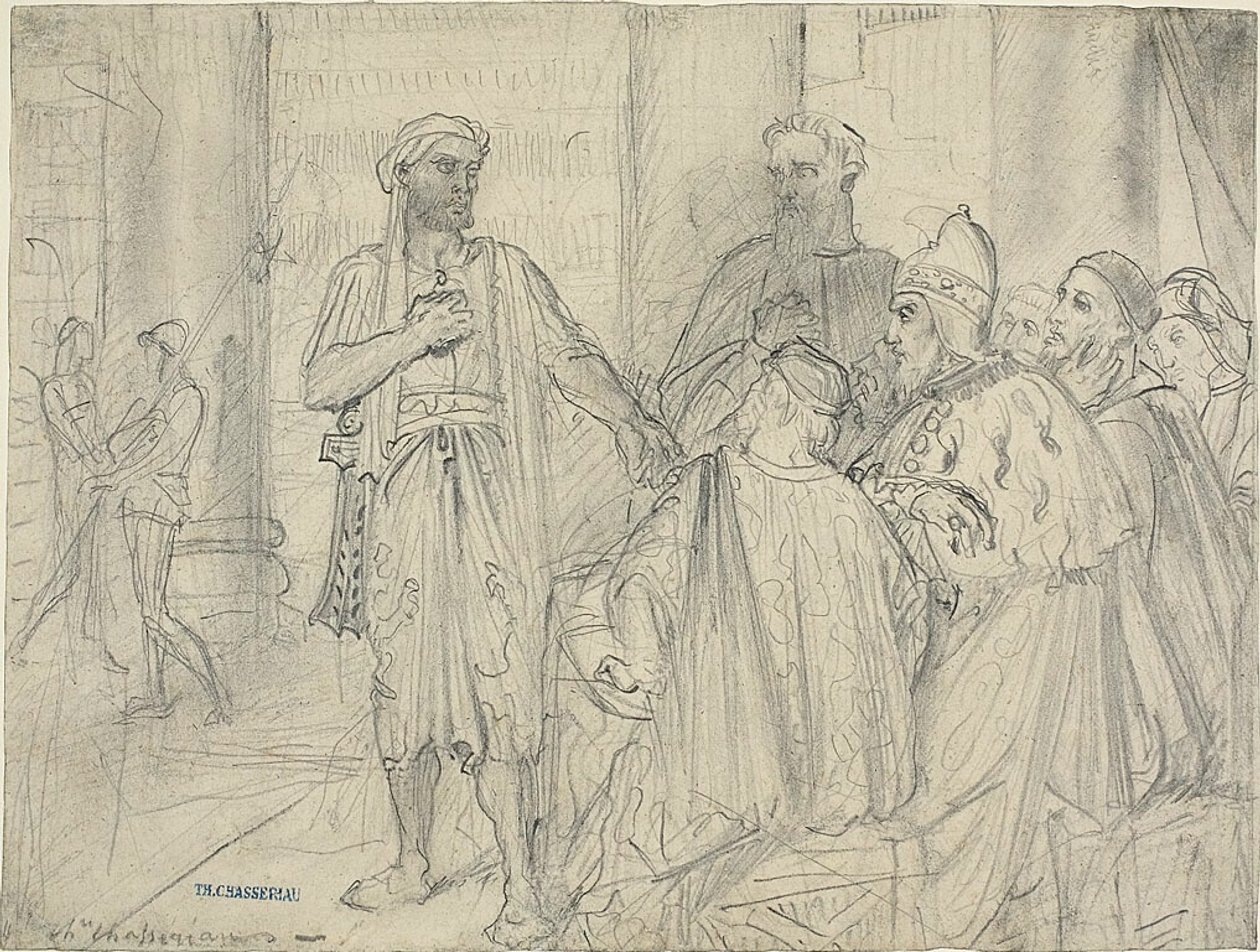 Othellos tal till senatorerna i Venedig av Théodore Chassériau