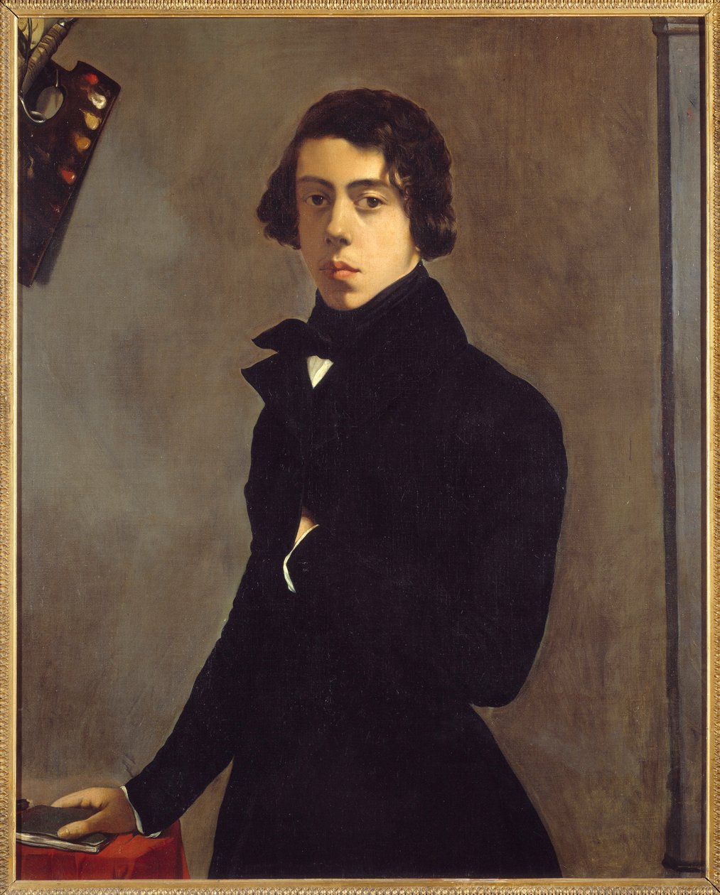 Porträtt av konstnären Självporträtt. Målning av Theodore Chasseriau (1819-1856) 1835 Sön. 0,99x0,82 m - Självporträtt av konstnären. Målning av Theodore Chasseriau (1819-1856) av Théodore Chassériau