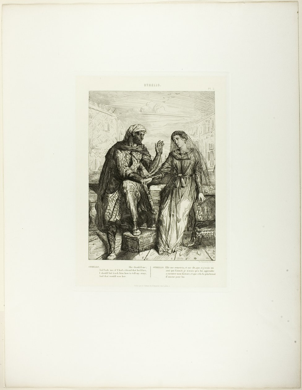 She Thank’d Me, plattan 2 (akt 1, scen 3), från Othello av Théodore Chassériau