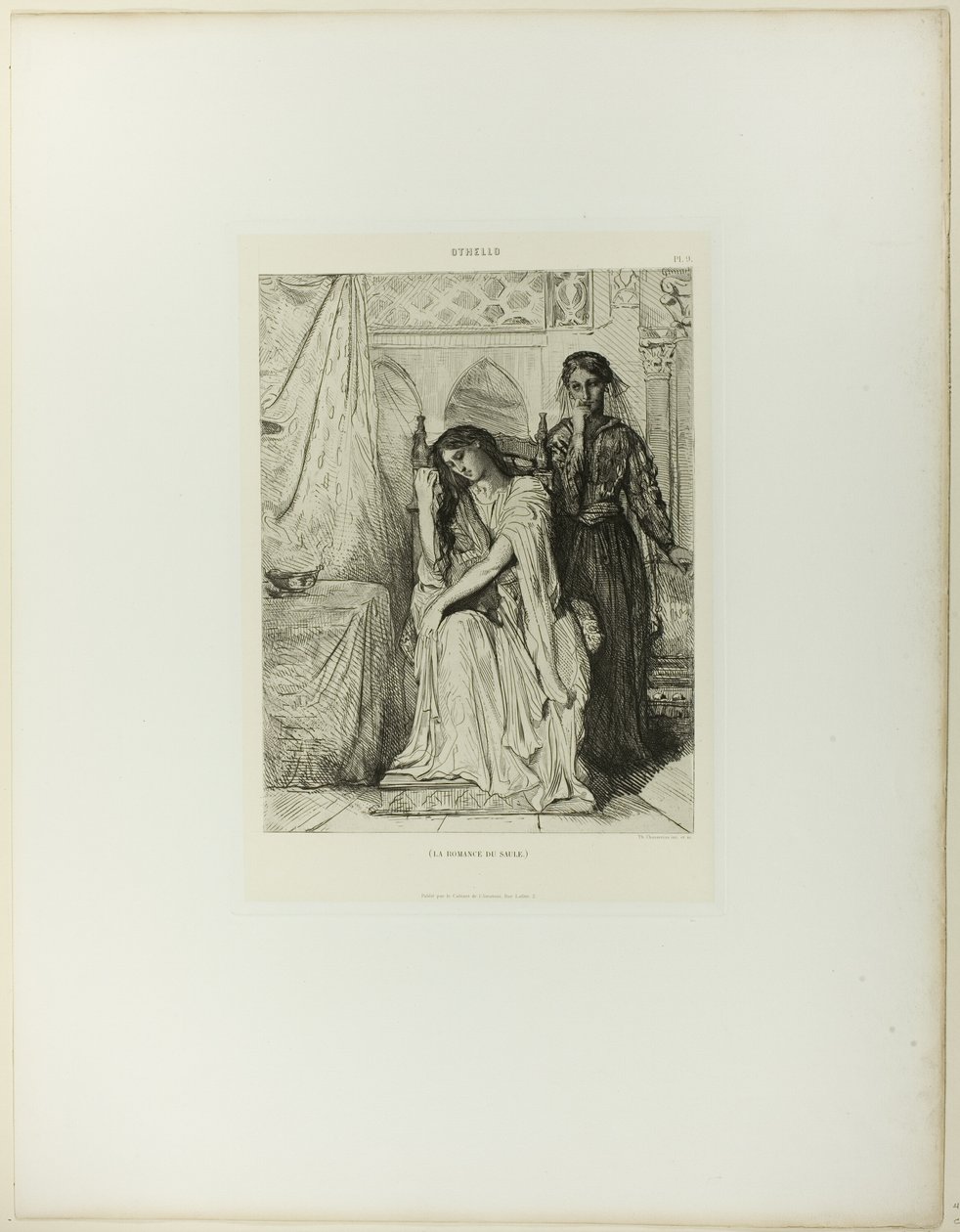 The Willow Song, tallrik nio från Othello av Théodore Chassériau