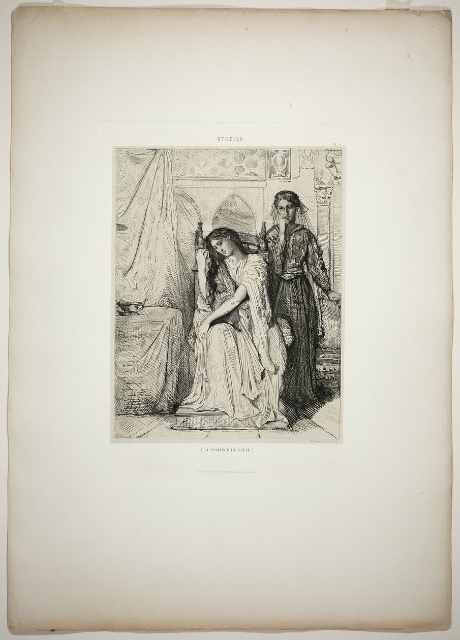 The Willow Song, planka nio ur Othello av Théodore Chassériau