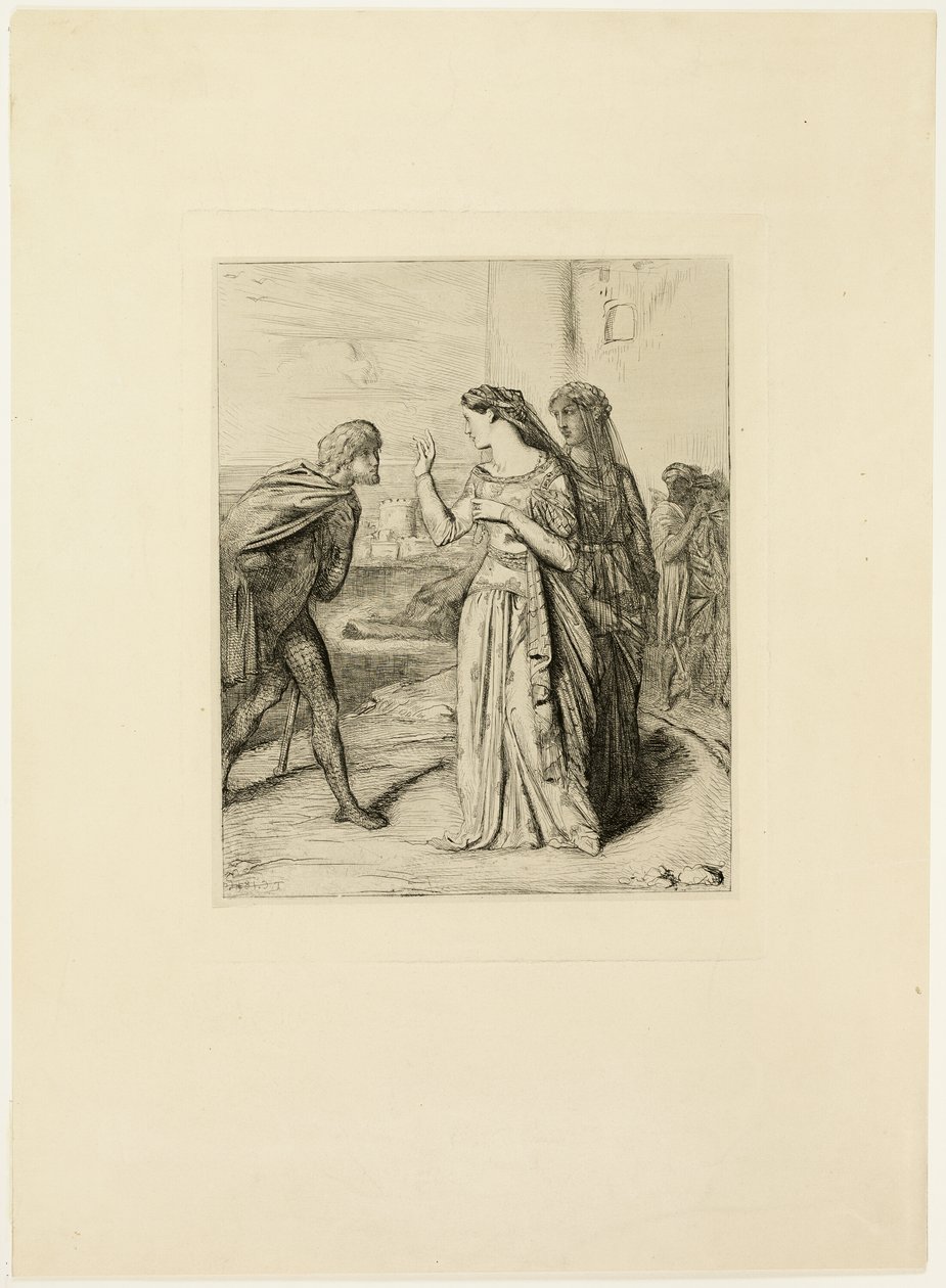 Var därför glad, Cassio, tallrik sex från Othello av Théodore Chassériau