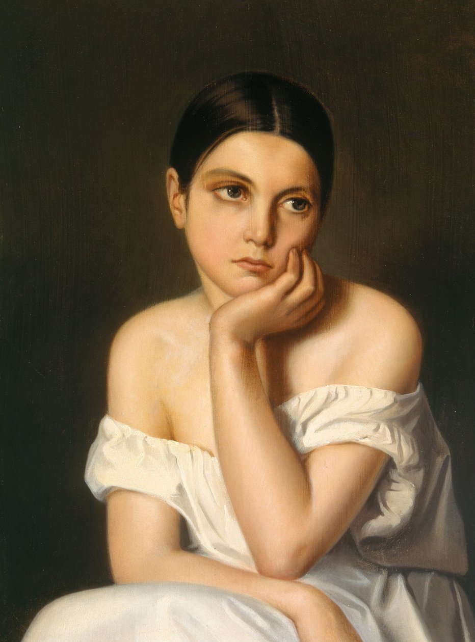 Ung flicka (melankolisk), ca 1833-35 (olja på papp) av Théodore Chassériau