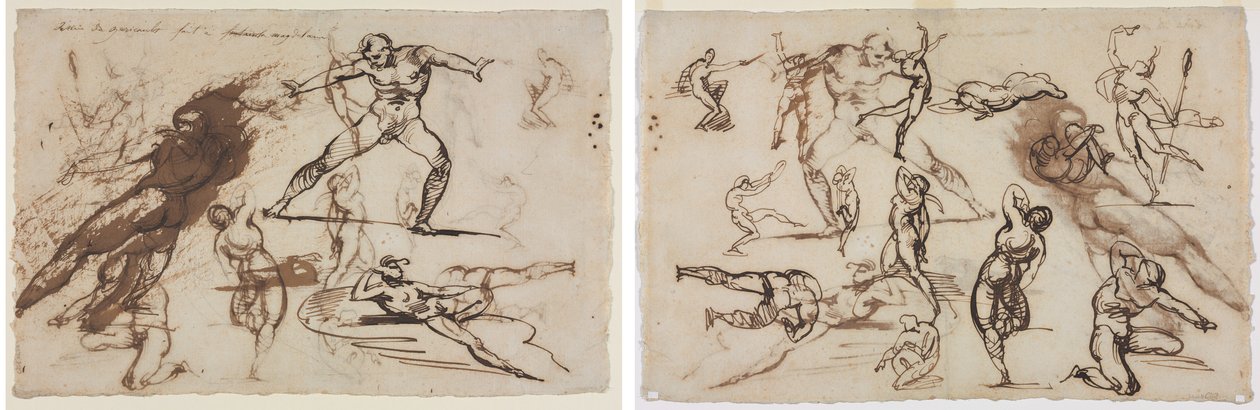 Géricault - Blad med skisser (recto) Blad med skisser (verso), 1819 av Theodore Gericault