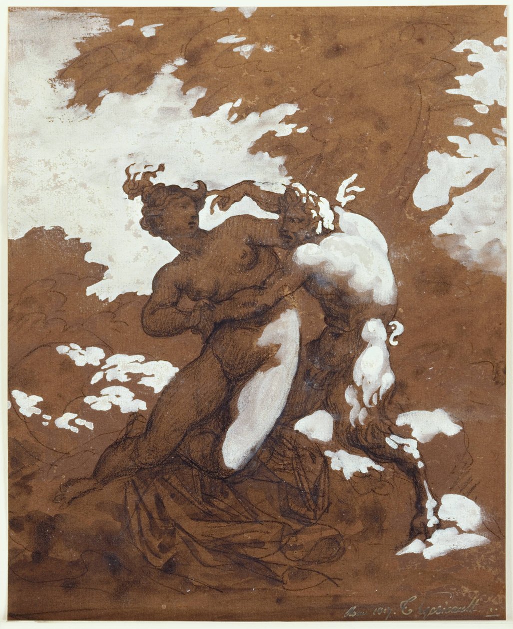 Satyr och nymf av Theodore Gericault